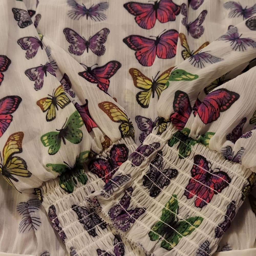 L'Agence Marcella Crepe Womens Bodysuit Butterfly Summer NWOT Size S See Pics. - Picture 6 of 9